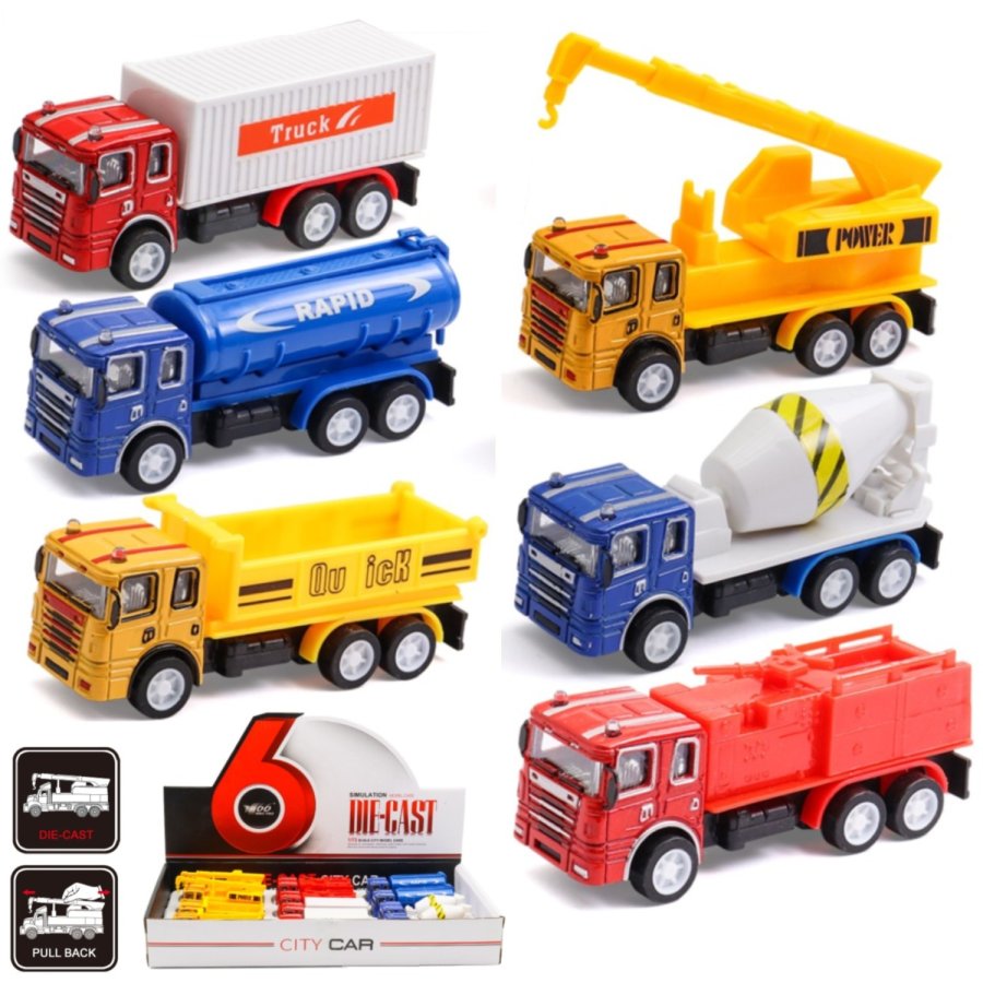 3.5\" Diecast Models City Trucks B (6 Assorted) MY2578D-12